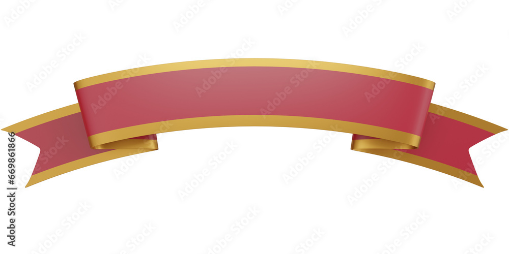 3d Rendering Curved Ribbon red and gold color for promotion or sale or celebration transparent 3d Rendering Curved Ribbon red and gold color for promotion or sale or celebration transparent