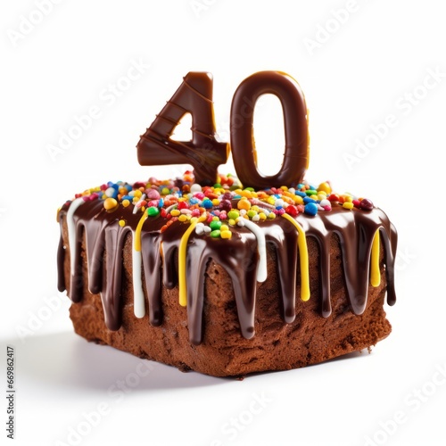 Birthday cake rof 40th birthday, AI generated photo