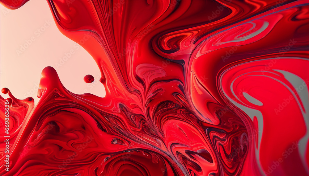 Background of liquid red marbling paint texture Background of liquid red marbling paint texture