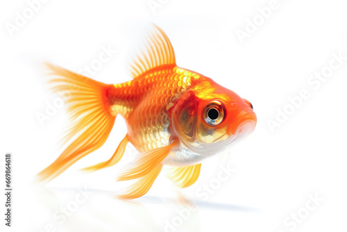 Image of goldfish isolated on white background. Fish., Animal. Pet.