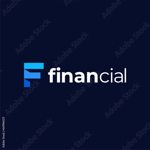 FINANCIAL MONOGRAM F C INITIAL LOGO GRAPHIC CHART VECTOR ICON ILLUSTRATION