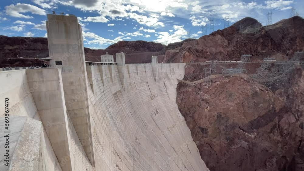 Wall of the Hoover Dam on the border of the U.S. states of Arizona and Nevada, in the United States of America, this is a very touristic place. Wall of the Hoover Dam on the border of the U.S. states of Arizona and Nevada, in the United States of America, this is a very touristic place.