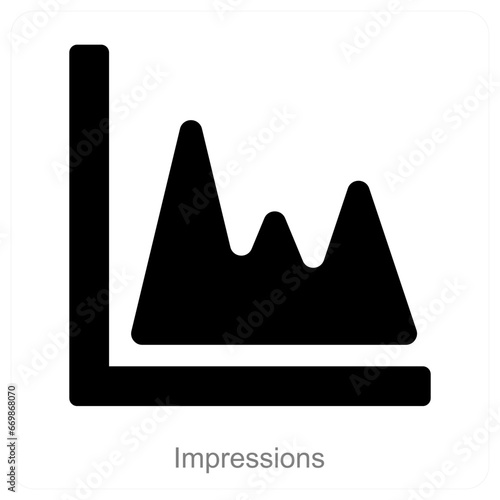 Impressions and Analysis icon concept