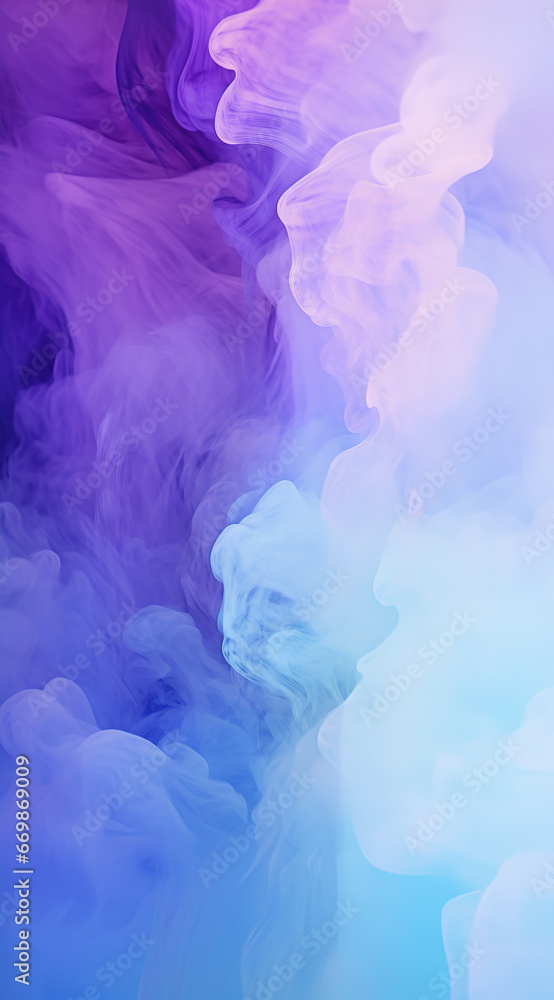Gradient smoke, abstract background in blue and purple colors