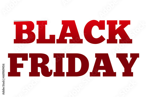Black Friday text for design elements on transparent background for discount flash sale concept 