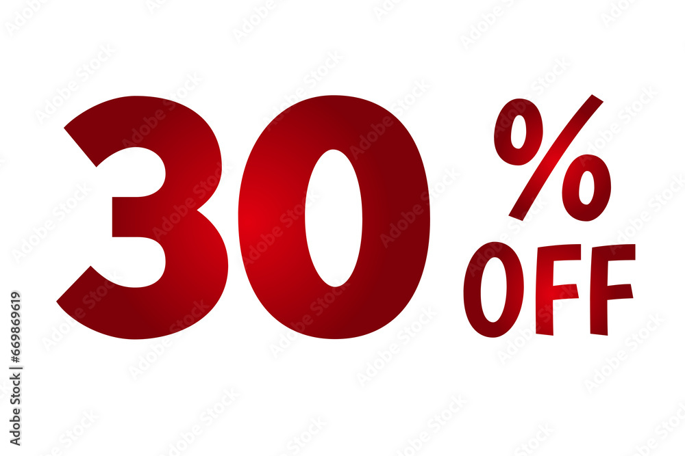 30 Percent off text on transparent background for design elements flash sale discount concept 30 Percent off text on transparent background for design elements flash sale discount concept