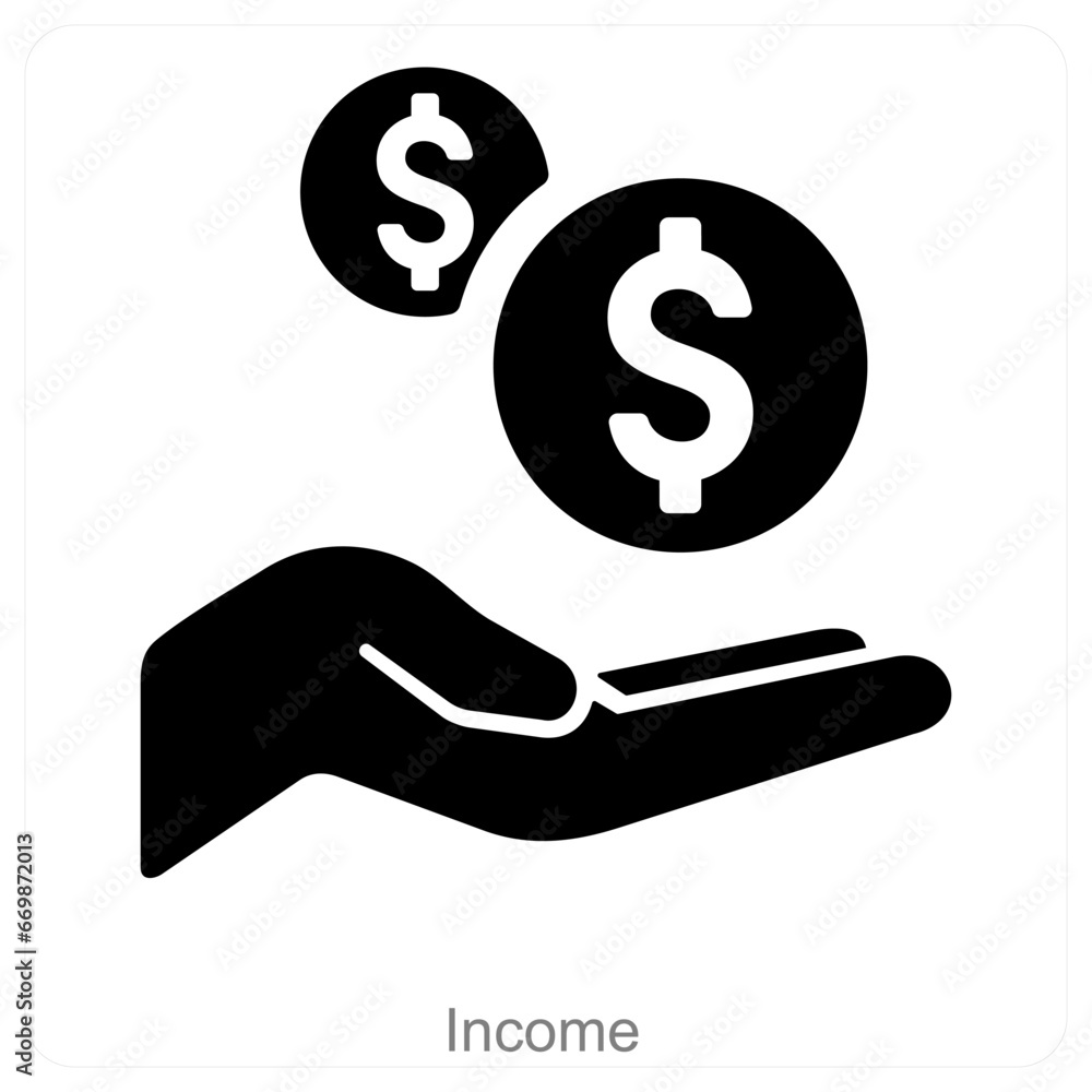 Income and money icon concept Income and money icon concept