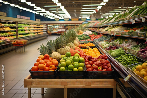 a grocery store with fresh produce and fruits