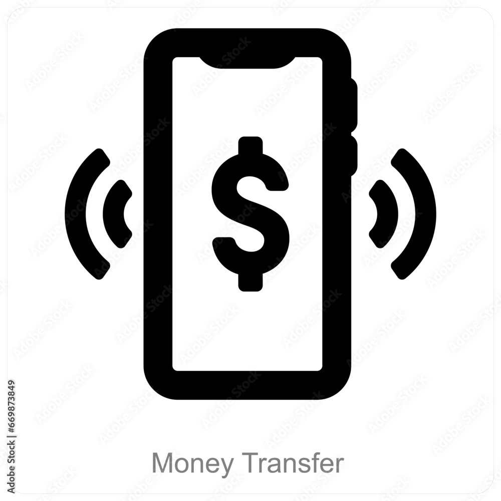 Money Transfer and cash icon concept Money Transfer and cash icon concept