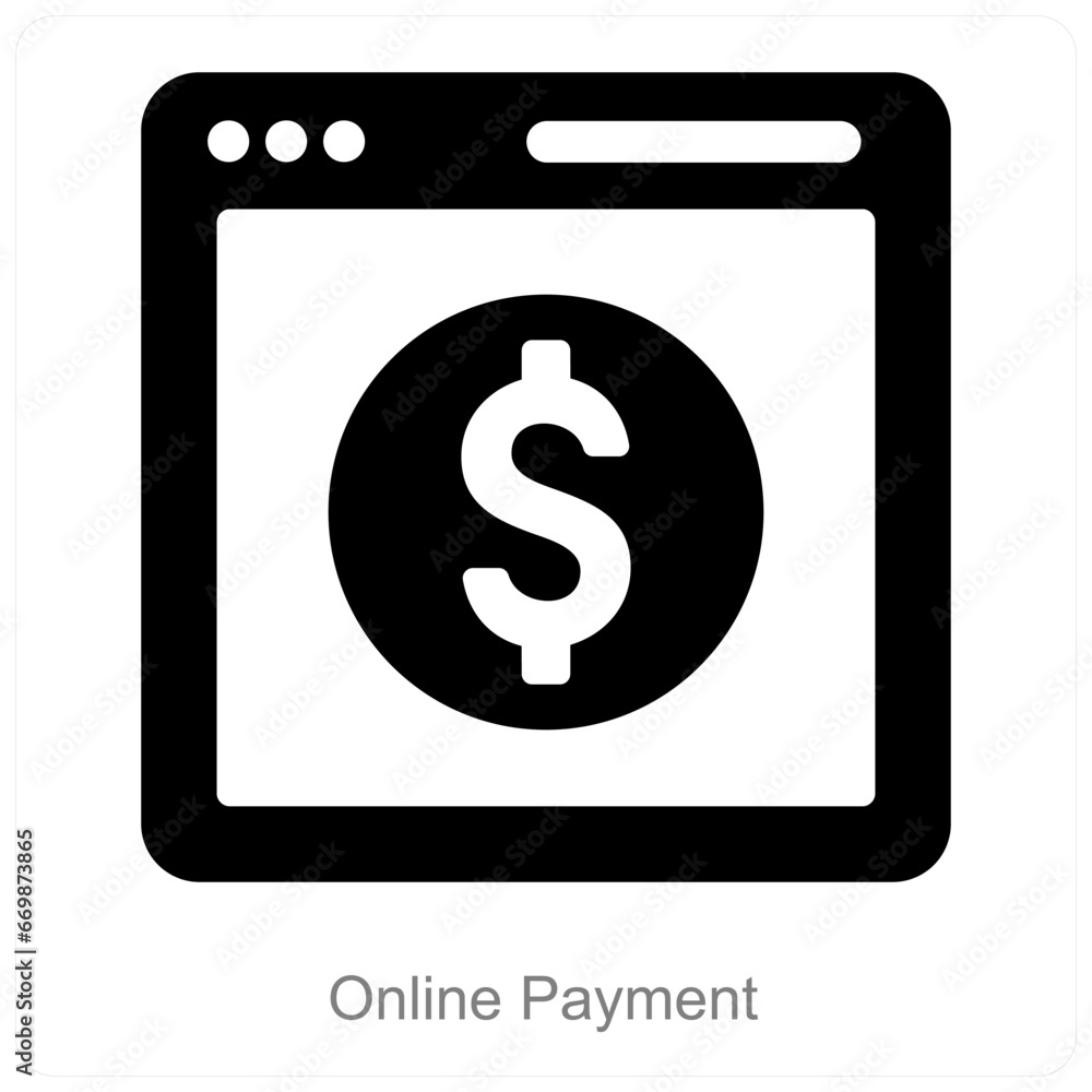 Online Payment and online money icon concept Online Payment and online money icon concept