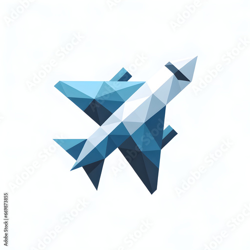 Abstract Geometric Paper Plane Design - Concept of Minimalism, Flight, Digital Illustration, Origami Art, and Contemporary Graphics