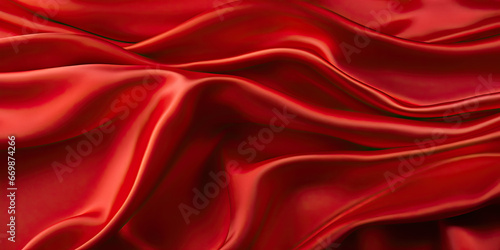 Red vibrant wine coloured fashion silk background backdrop illustration textured wide shot, generated ai