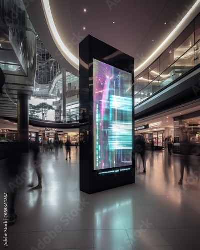 customizable digital signage screen in a public place, generative ai photo