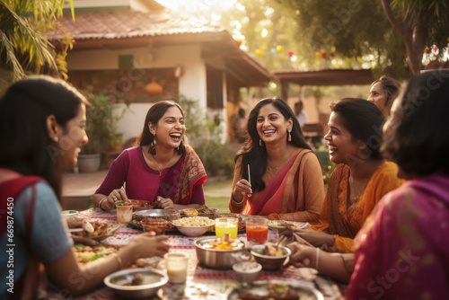 Female group laughing and enjoying party