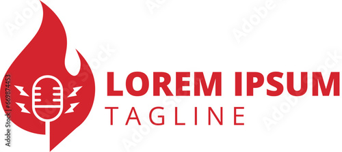 Logo podcast mic vector