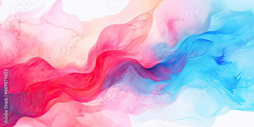 Wavy pattern ambient abstract watercolour background banner wide backdrop, generated ai