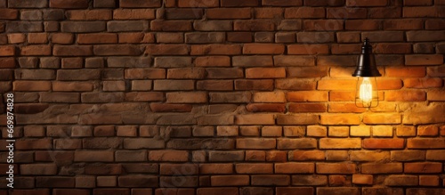 Lamp on brick wall background