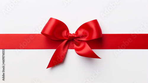red bow with ribbon in a white background