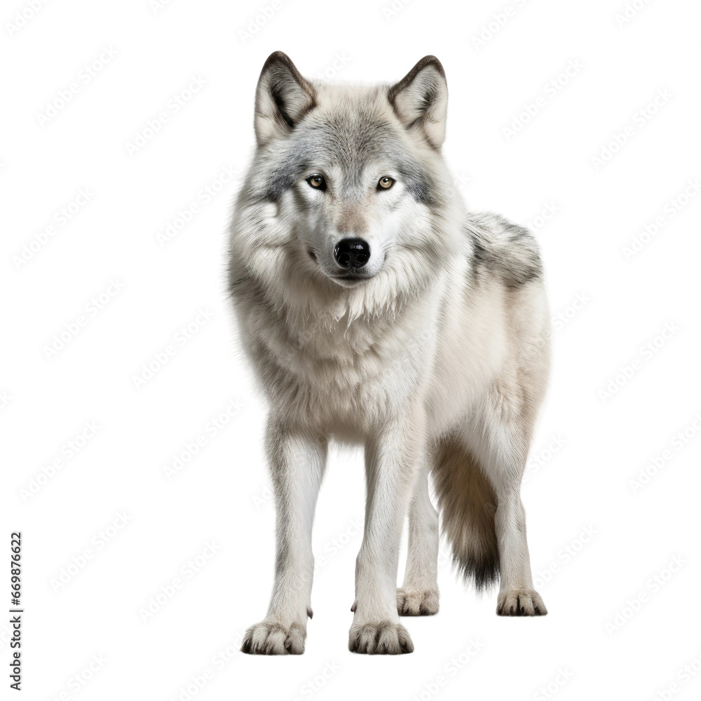 Realistic Dire Wolf, on transparent background.