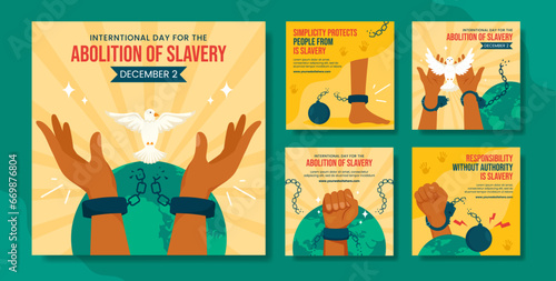 Abolition of Slavery Social Media Post Flat Cartoon Hand Drawn Templates Background Illustration