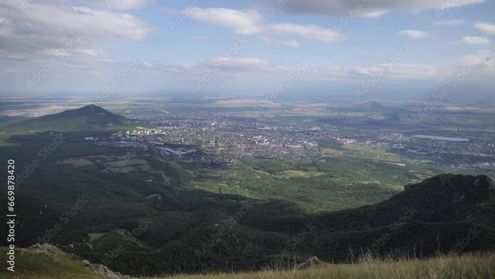 View of the city of Pyatigorsk from the top of Mount Beshtau. Time-lapse. View of the city of Pyatigorsk from the top of Mount Beshtau. Time-lapse.