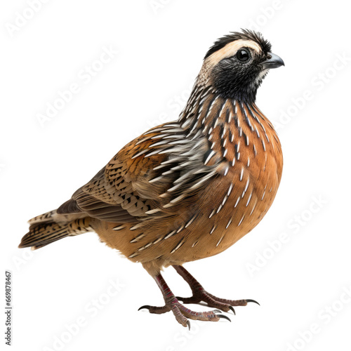 Realistic Himalayan Quail, on transparent background.