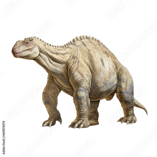 Realistic Iguanodon  on transparent background.