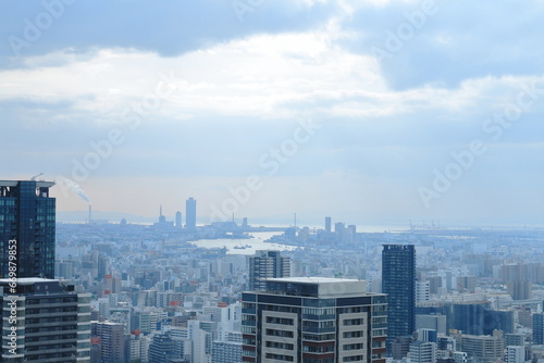 city skyline Osaka, Japan