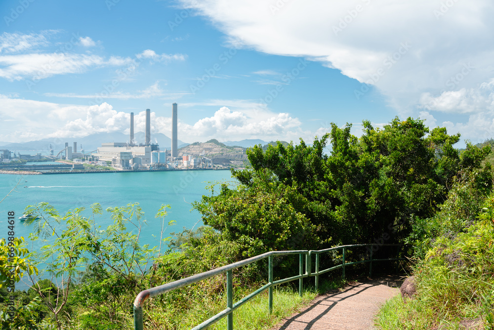 Lamma Island hiking trail sea view in Hong Kong