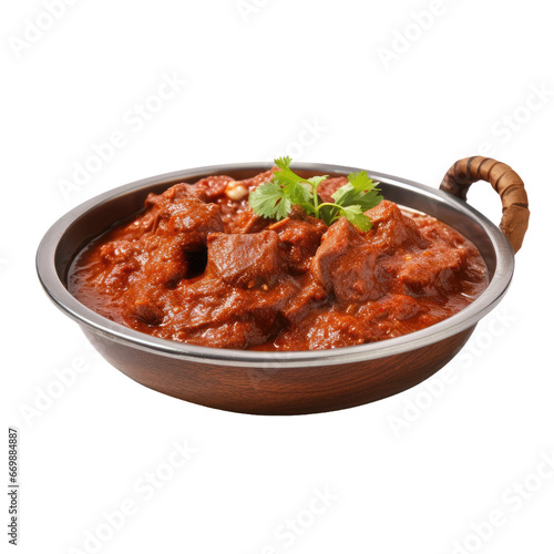 Mutton Rogan Josh, on transparent background.