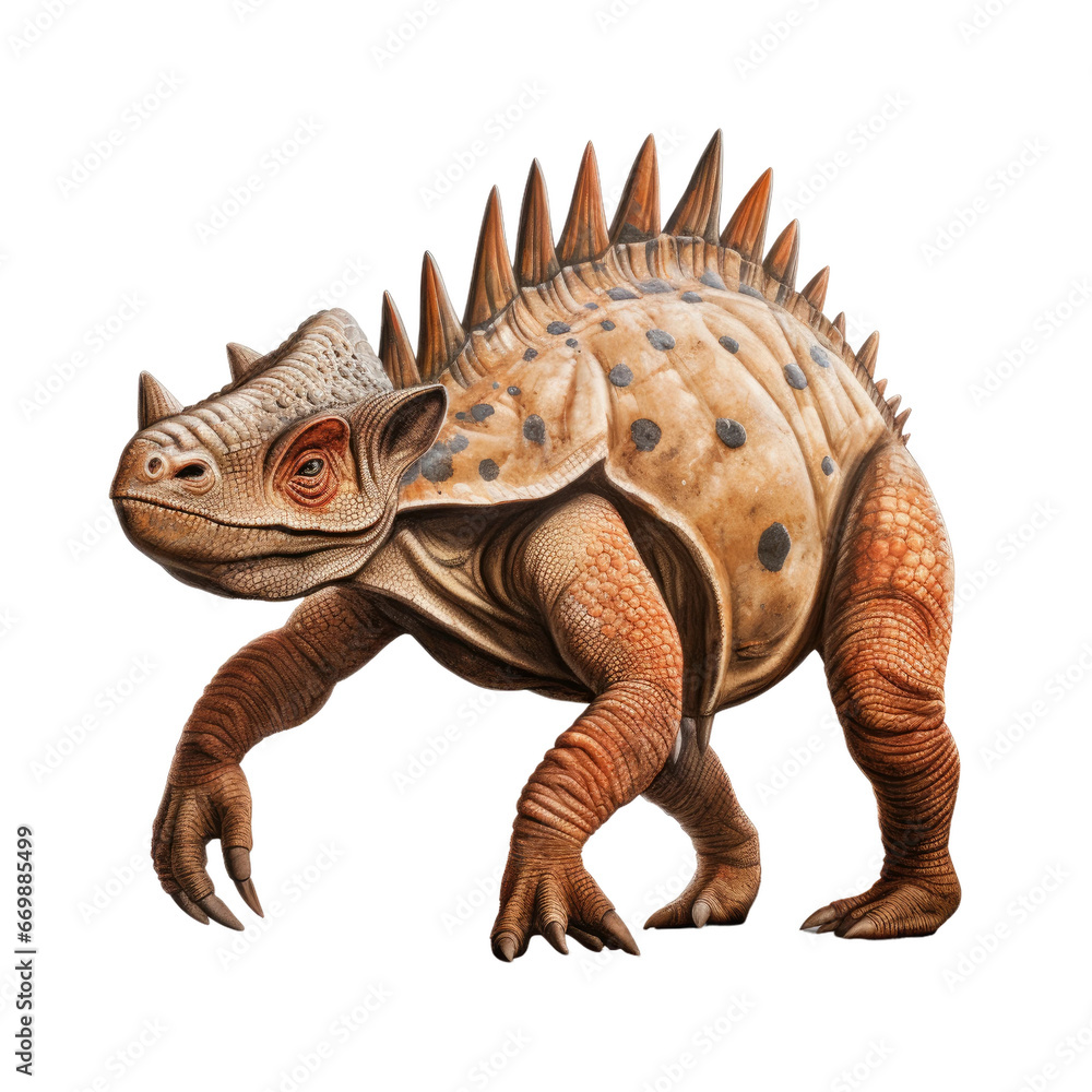 Realistic Protoceratops Illustration, on transparent background.