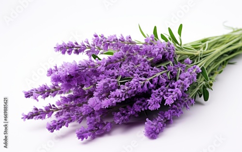Lavender Flower Arrangement with White Background