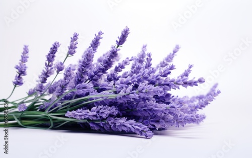 Lavender Blossoms Botanical Elegance with White Background