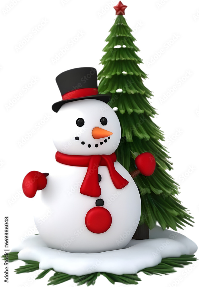 snowman celebrating the upcoming Christmas holiday. 
