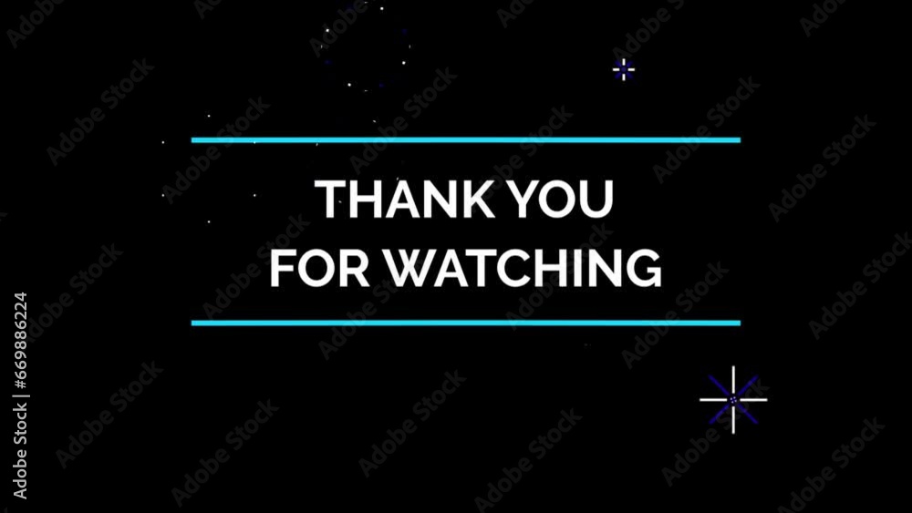 Thank You For Watching Animation. An animated video with white letters
