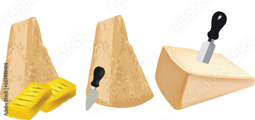 pieces of Parmigiano Reggiano cheese-