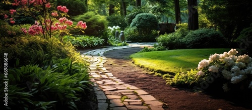 Summer garden with a path