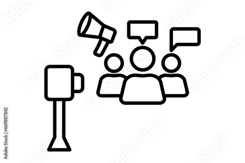 Influencer marketing icon. icon related to marketing. Line icon style. Simple vector design editable
