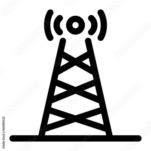 signal tower line icon