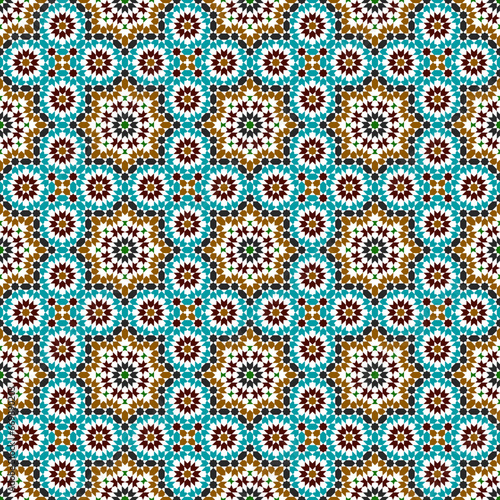 Seamless geometric pattern. Arabic style Zellij