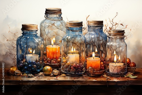 still life with candles and candle