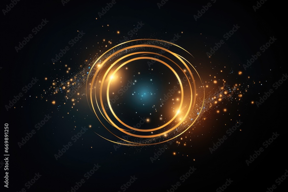 Obraz premium Gold Circle line abstract background. Generative AI