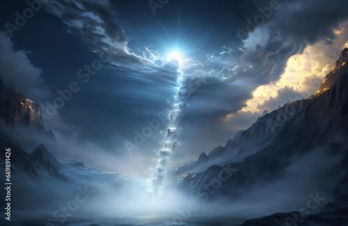 abstraction sky planet city building something inexplicable