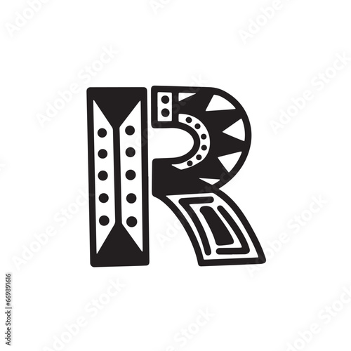 Graffiti aztec alphabet abjad A-Z in style theme handwriting art illustration design vector