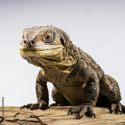 Komodo Dragon in white background  full body look  full HD  hyper-realistic