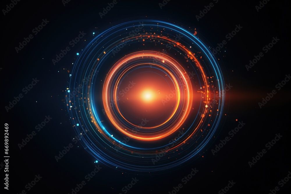 Blue Circle line abstract background. Generative AI Blue Circle line abstract background. Generative AI