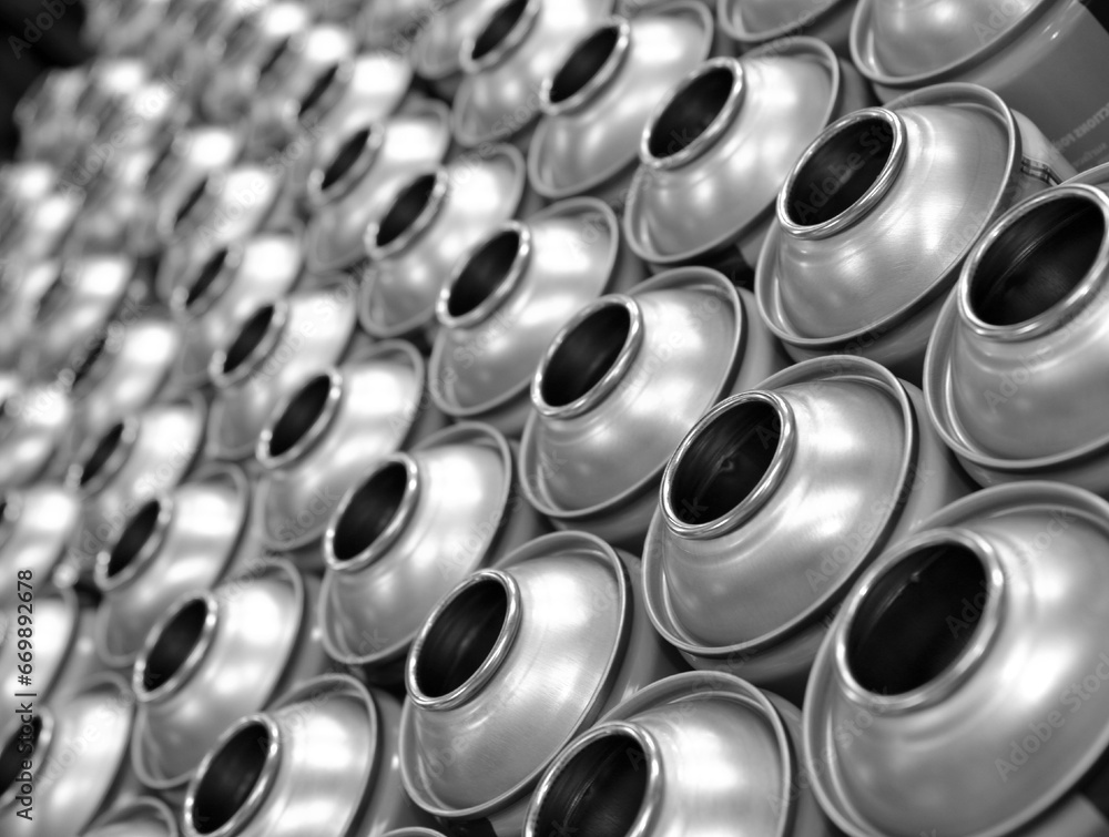 empty aerosol cans being manufactured in UK aerosol factory empty aerosol cans being manufactured in UK aerosol factory