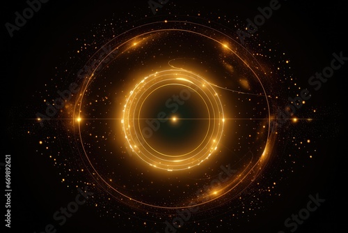 Gold Circle line abstract background. Generative AI