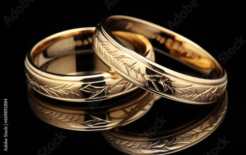 Engraved Names on Rings Elegant Wedding Bands