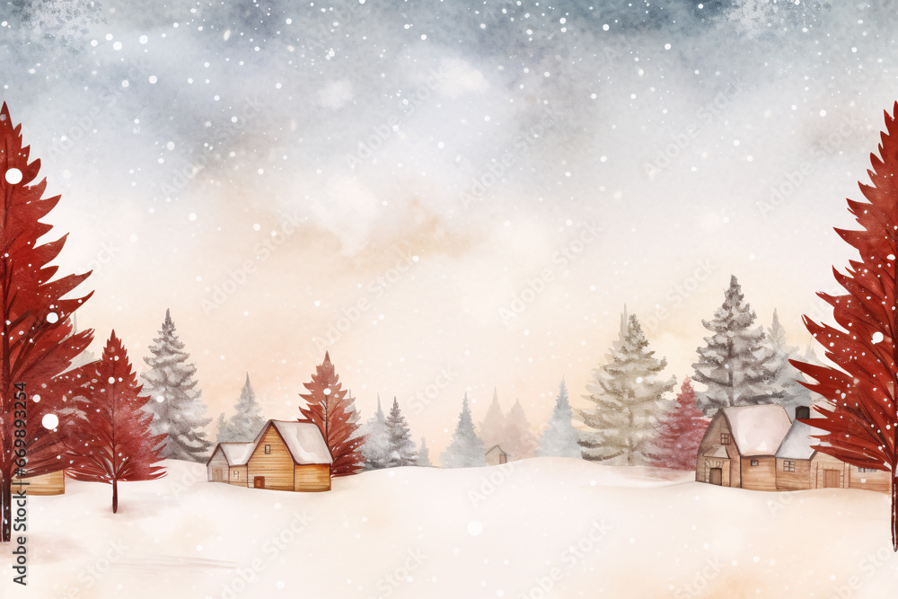 Naklejka premium Winter Christmas Postcard Banner with Copy Space
